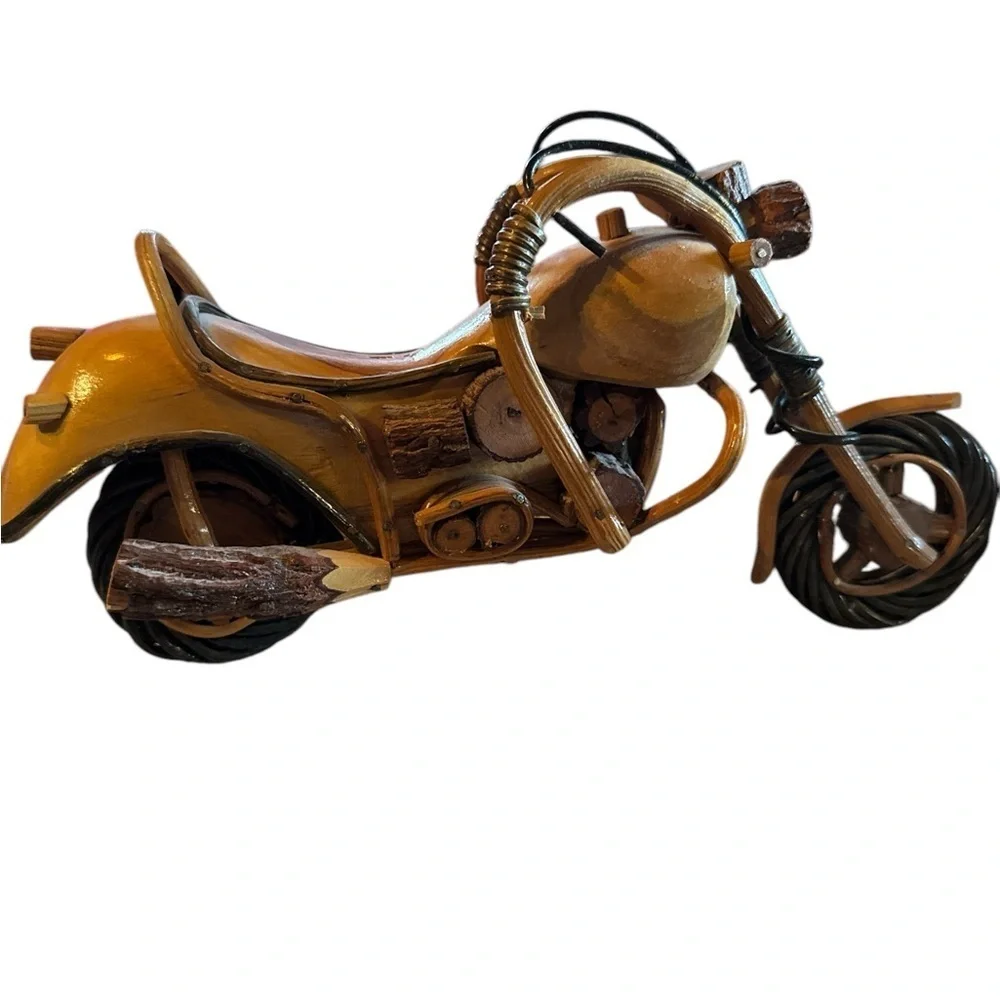 Wooden Motorcycle Sculpture
